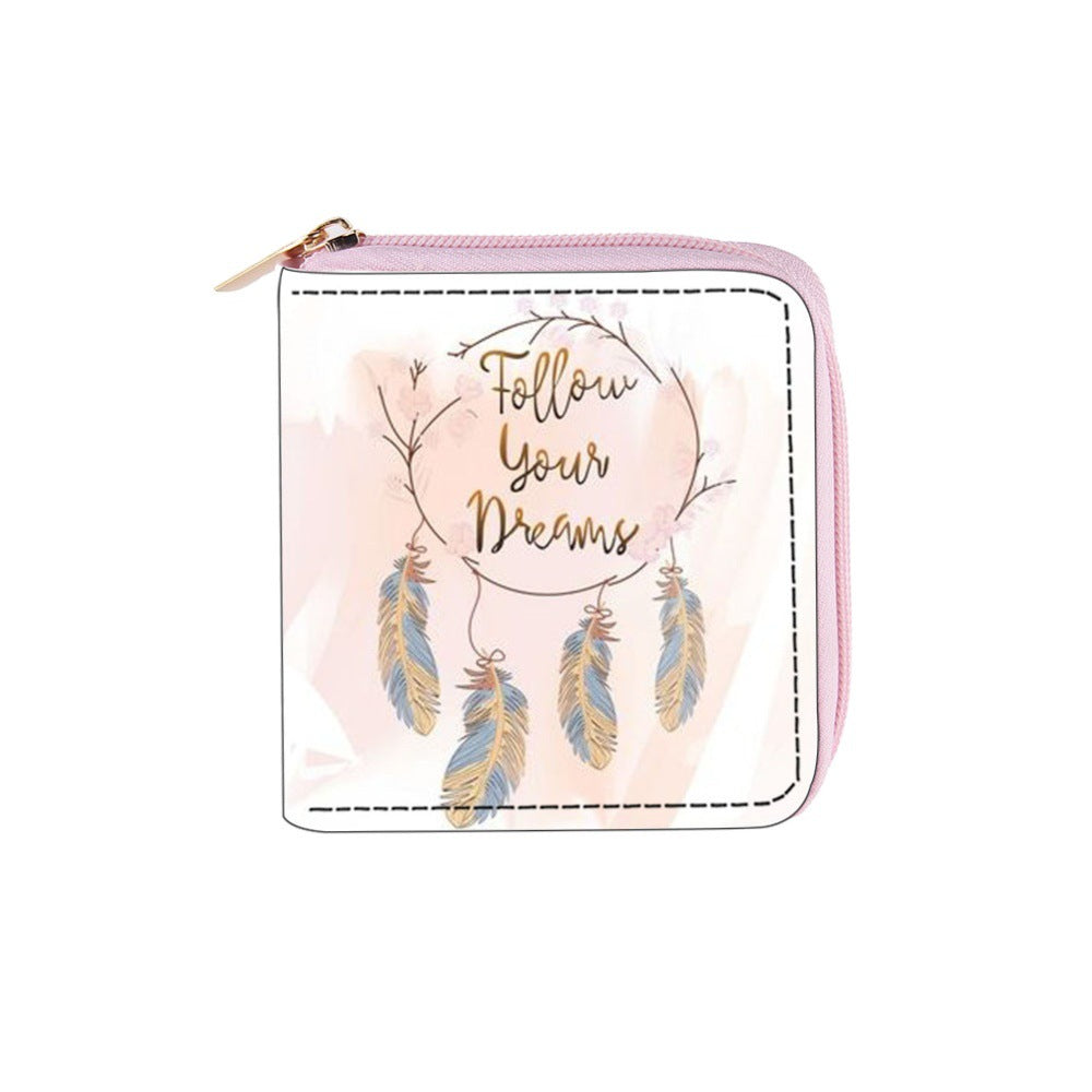 Billetera Con Cremallera De Pluma Corta PU al por mayor